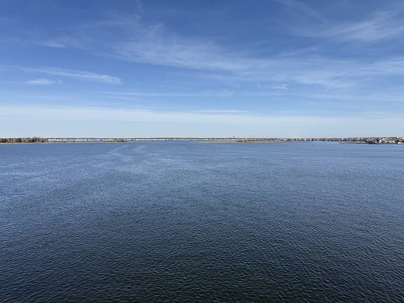 Barnegat Bay seen from the Mantoloking Bridge on the border of Brick Township and Mantoloking