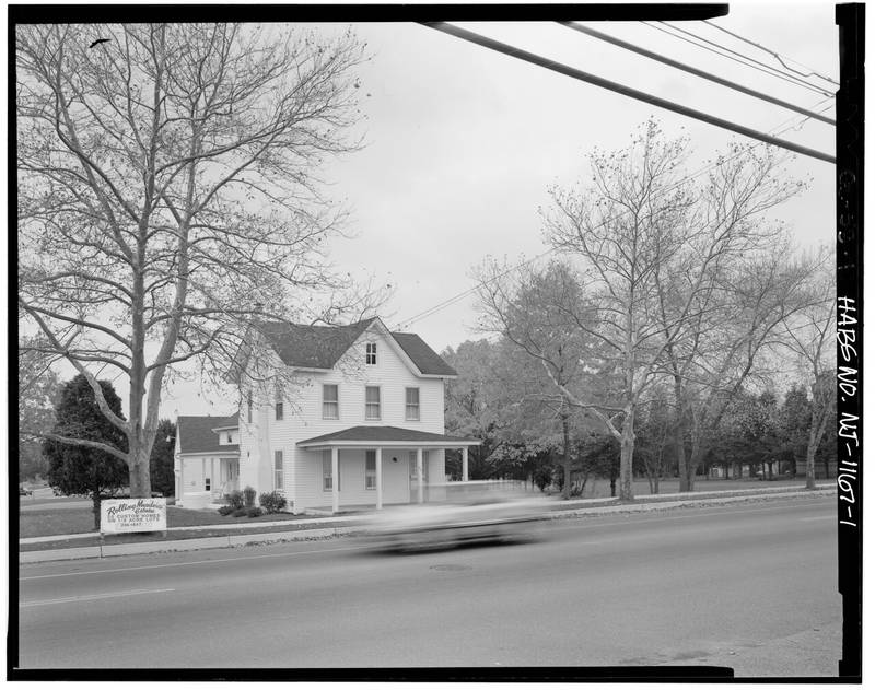 Black-and-white survey photo of the Osborn farmhouse on Herbertsville Road